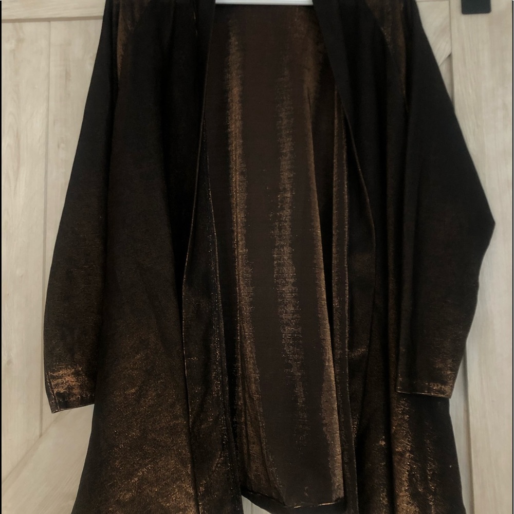 A gold cardigan
